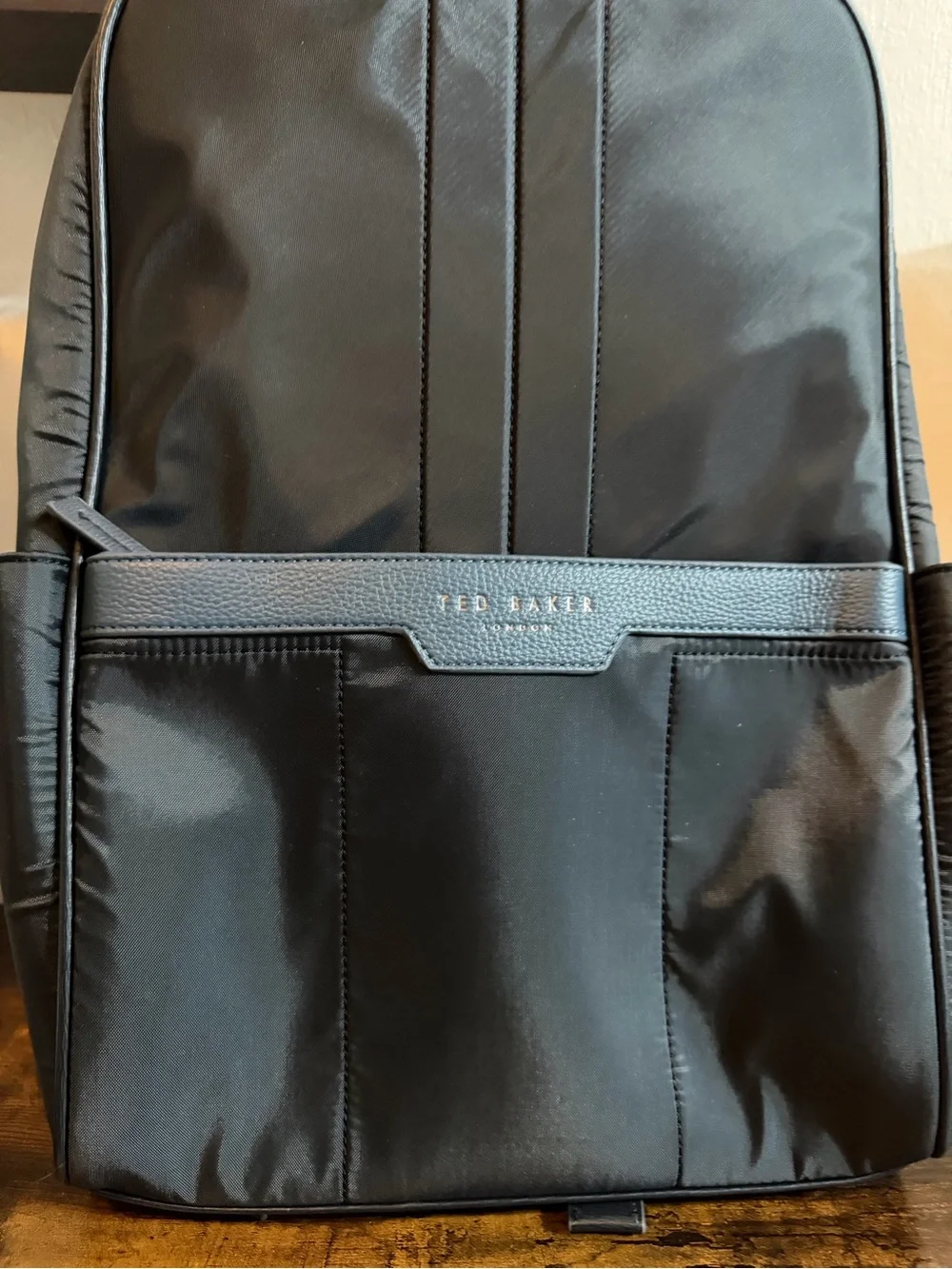 Ted Baker London Black Nylon Backpack with Front Pocket